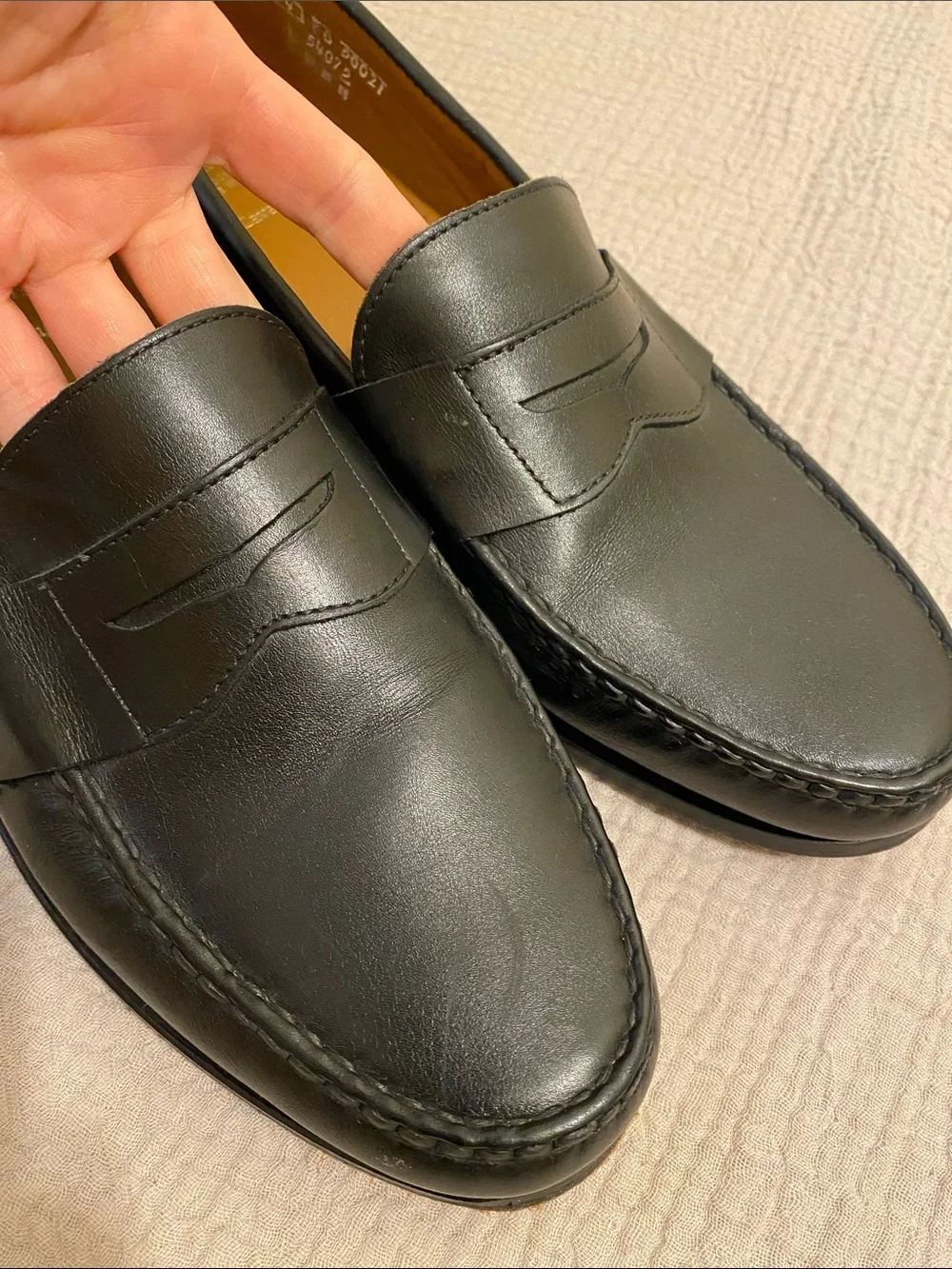 Allen Edmonds Black Leather Penny Loafers. Size 14